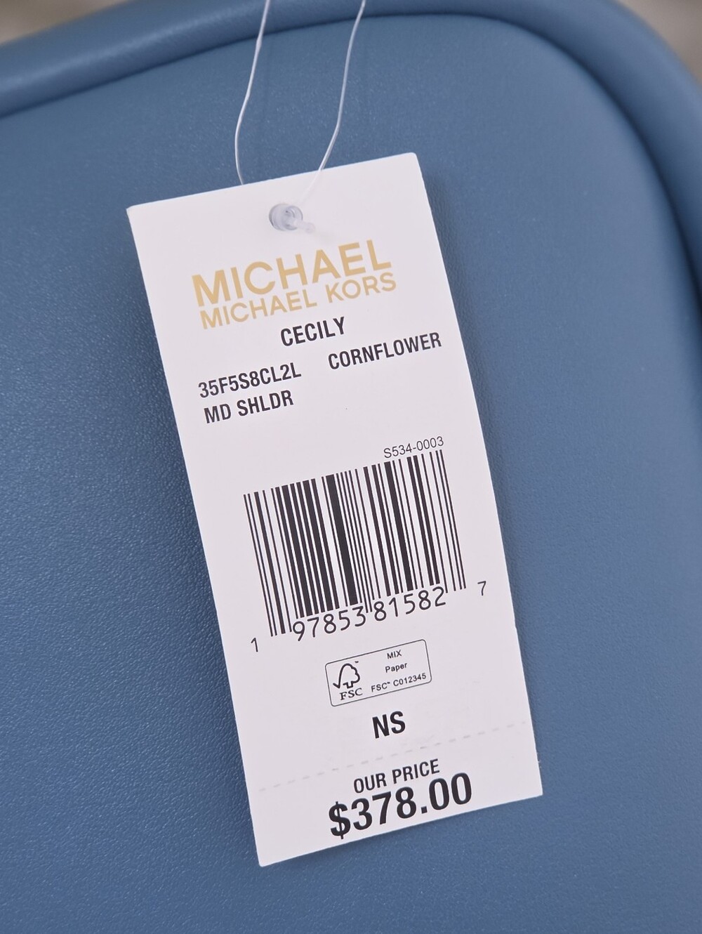 Michael Kors Cecily Medium Blue Shoulder Bag - Picture 7 of 9